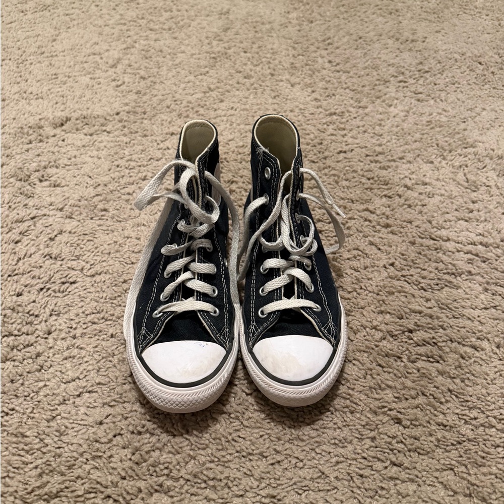 Classic Black High-Top Kids Sneakers